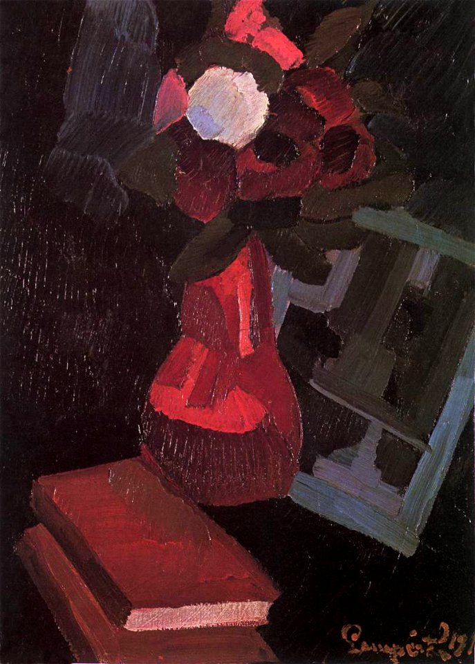 Nemes Lampérth Flower-piece with Books 1916