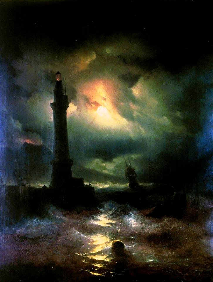 Neapolitan Lighthouse, 1842. - Ivan Aivazovsky