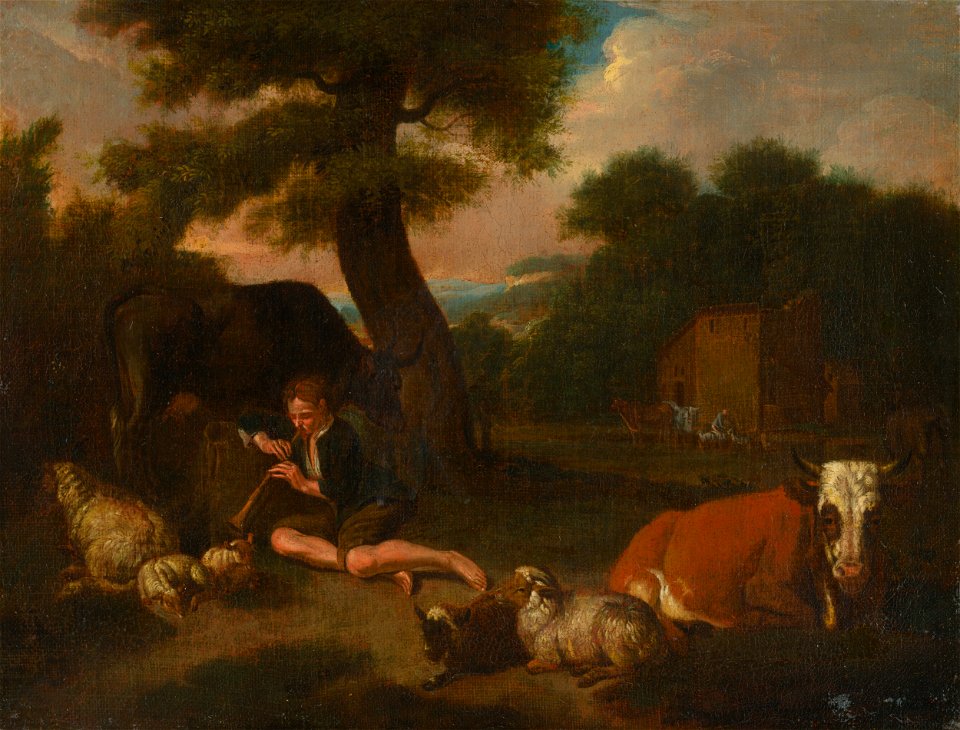 Nemecký maliar z 2. polovice 18. storočia - Pastier so stádom - O 2916 - Slovak National Gallery