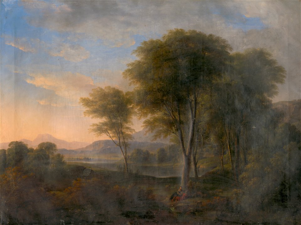 Nemecký maliar zo začiatku 19. storočia - Romantic Landscape with a Tree in the Background - O 1858 - Slovak National Gallery