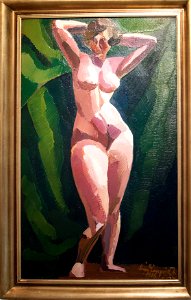 Nemes-Lampérth - Nude, front view with frame. Free illustration for personal and commercial use.