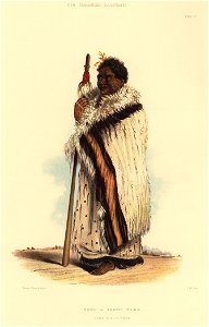 NENE, OR TAMITI WAKA. CHIEF OF HOKIANGA, The New Zealanders Illustrated, 1847