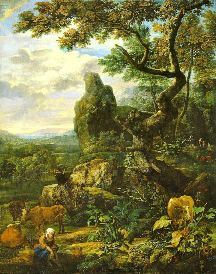 Neer, Eglon van der - Große Landschaft mit Vieh