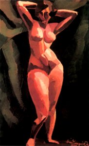 Nemes Lampérth József painter Standing Female Nude, Facing 1916