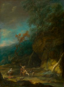 Nemecký maliar z 1. polovice 18. storočia - Romantická krajina s figurálnym výjavom - O 937 - Slovak National Gallery