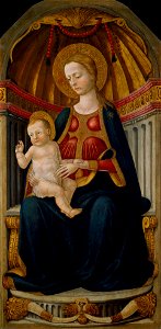 Neri di Bicci - Virgin and Child on the Throne - Google Art Project. Free illustration for personal and commercial use.