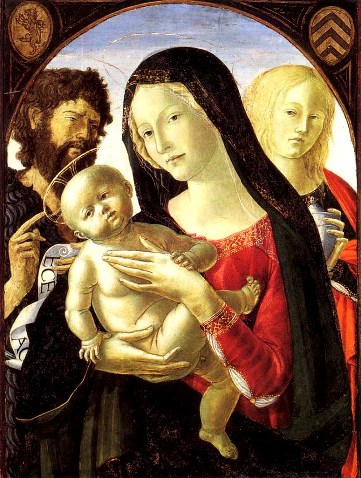 Neroccio de' Landi - Madonna and Child with St John the Baptist and St Mary Magdalene - WGA16516. Free illustration for personal and commercial use.