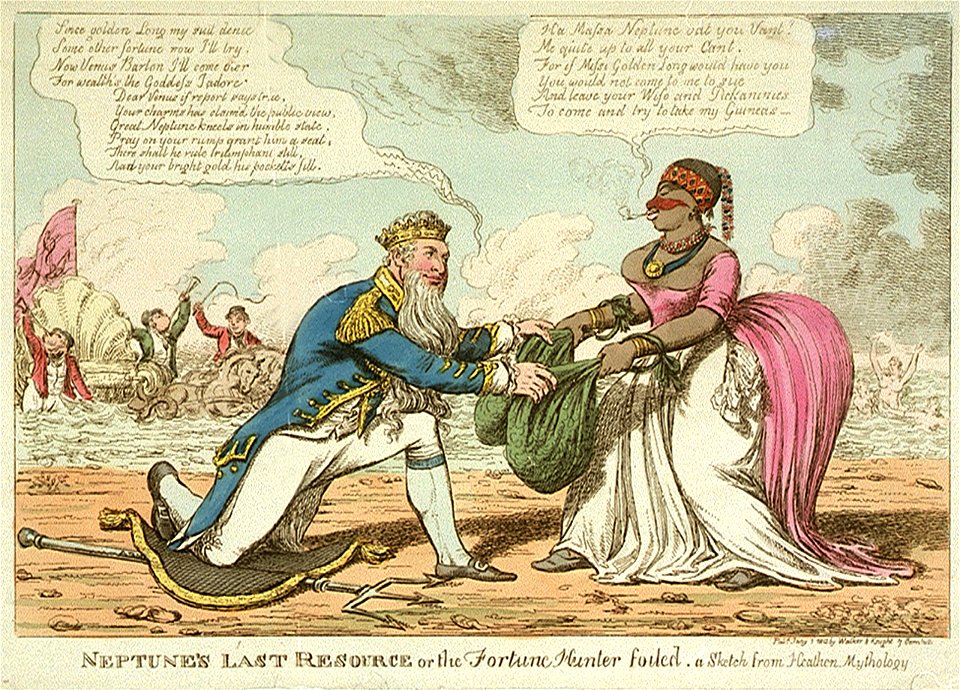 Neptune's Last Resource or the Fortune Hunter foiled, a Sketch from Heathen Mythology (caricature) RMG PW3994