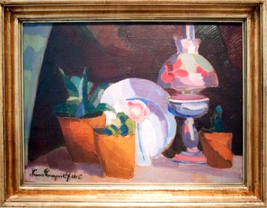 Nemes Lampérth - Still life with lamp; with frame