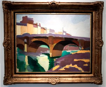 Nemes-Lampérth - Pont Neuf, with frame. Free illustration for personal and commercial use.