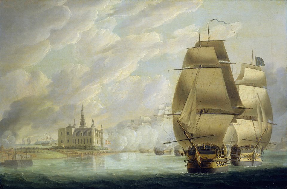 Nelson Forcing the Passage of the Sound, 30 March 1801, prior to the Battle of Copenhagen RMG BHC0522