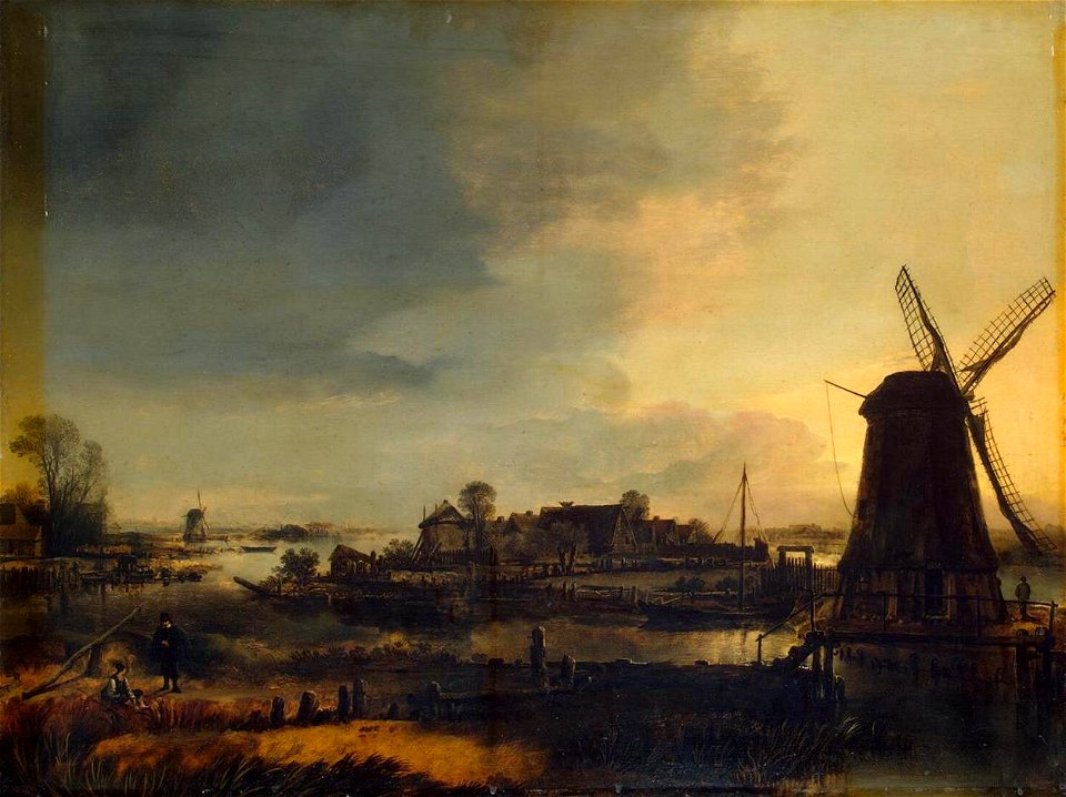 Aert van der Neer - Landscape with Windmill - WGA16488