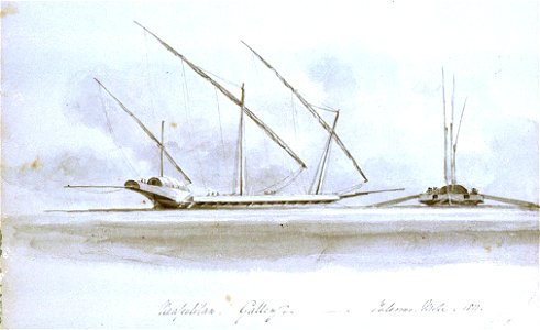 Neopolitan Galley, Palermo Mole 1811 PW0027 (cropped)
