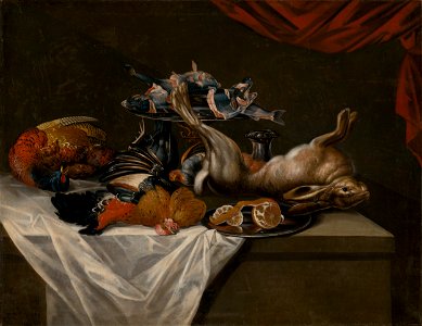 Nemecký maliar z 1. polovice 18. storočia - Zátišie so zverinou - O 3217 - Slovak National Gallery