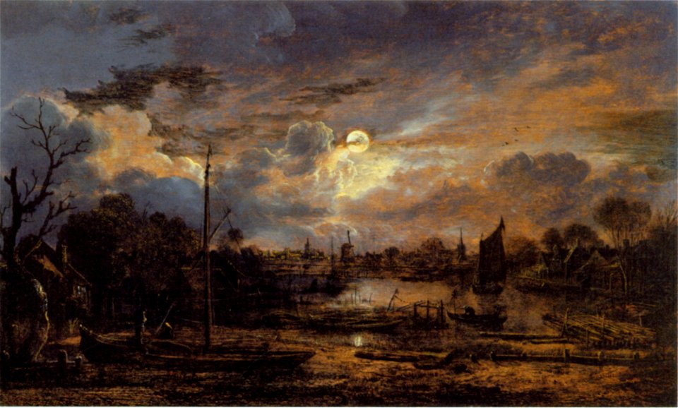 Aert-van-der-neer flusslandschaft