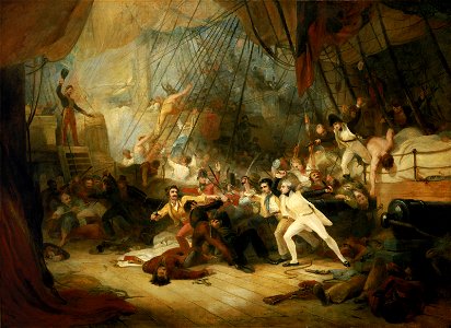 Nelson Boarding the 'San Josef' at the Battle of Cape St Vincent, 14 February 1797 RMG BHC0492