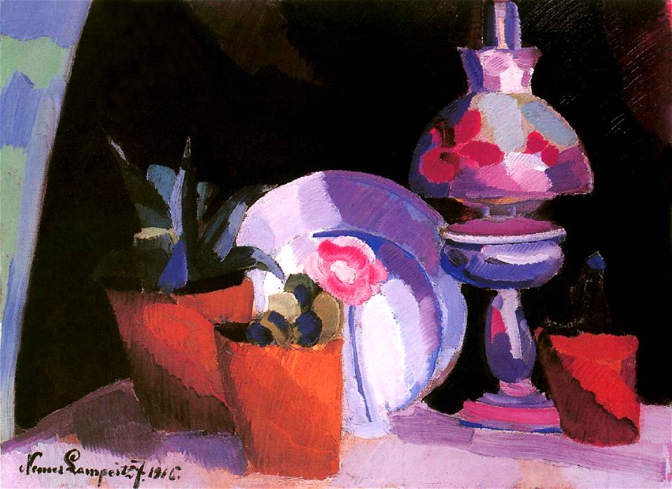 Nemes Lampérth Still-life with a Lamp 1916