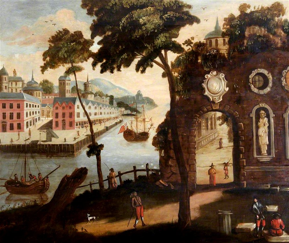 Netherlandish School - View of a Sea Port, with a Foreground Ruin - 541119 - National Trust