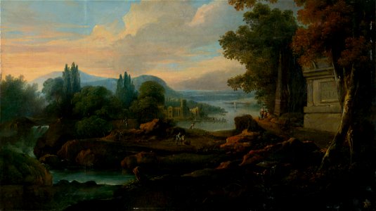 Nemecký maliar z 1. polovice 18. storočia - Romantická krajina s morskou zátokou - O 1843 - Slovak National Gallery
