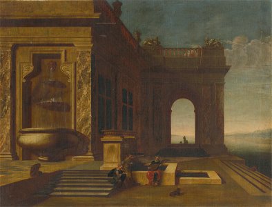 Nemecký maliar z 2. polovice 18. storočia - Architektúra paláca so štafážou - O 266 - Slovak National Gallery