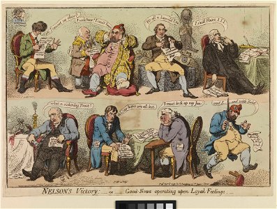 Nelson's Victory- - or - Good News operating upon Loyal Feelings (caricature) RMG PW3865