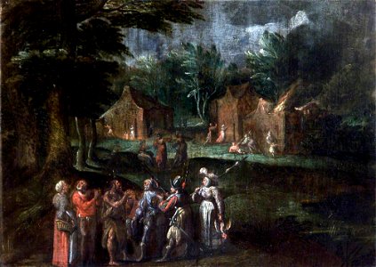 Netherlandish School - A Prophet with Refugees Fled from a Village Pillaged by Soldiers - 1257123 - National Trust