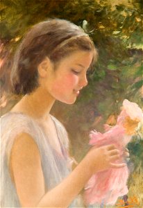 Nena amb nina - Joan Brull i Vinyoles (1863-1912)