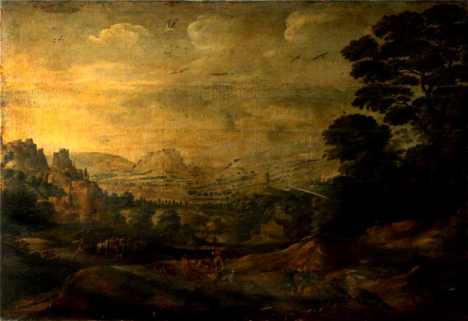 Netherlandish School - Landscape with Horsemen and a Coach (Elisha and Naaman^) - 1257249 - National Trust