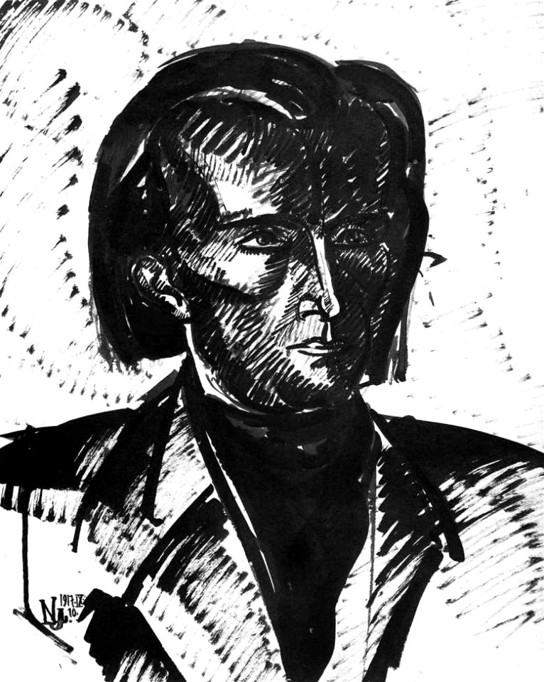 Nemes Lampérth József painter Portrait of Lajos Kassák 1917