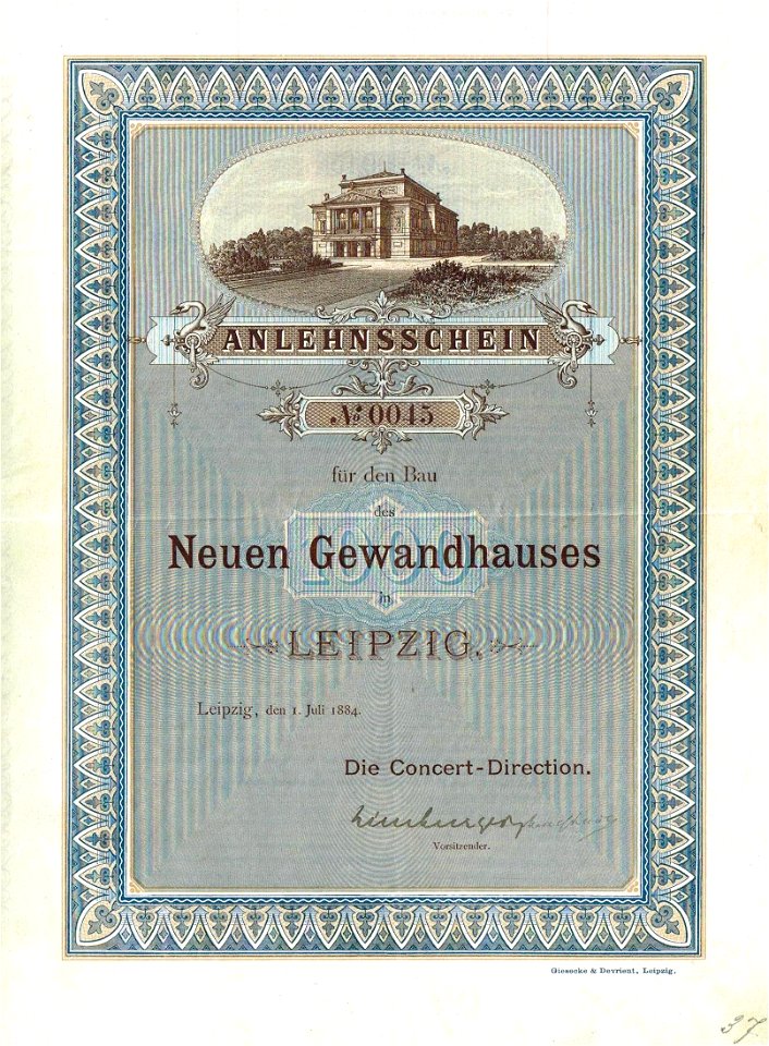 Neues Gewandhaus 1884