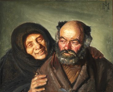 Michael Ancher, Bonatzi og glade Elsie. Free illustration for personal and commercial use.