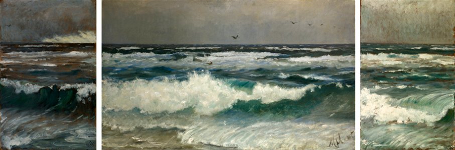 Michael Ancher - Breakers on the coast - Google Art Project. Free illustration for personal and commercial use.