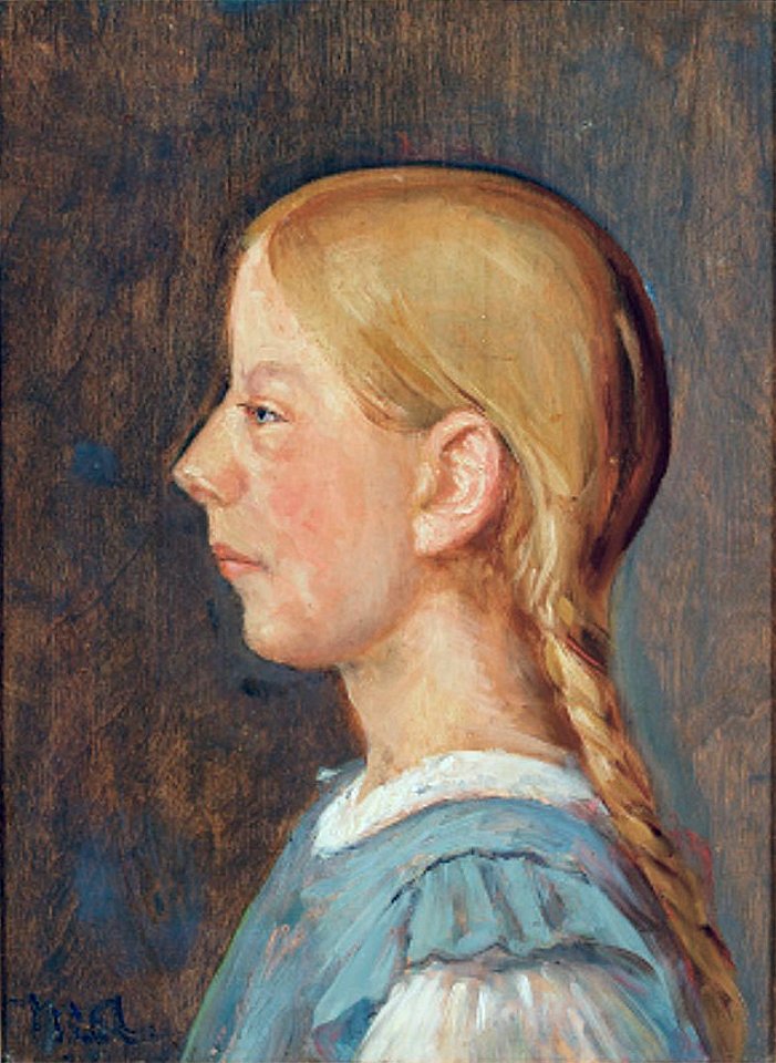 Michael Ancher - En Skagenspige med fletningerFXD