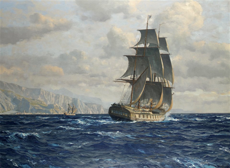 Michael Zeno Diemer - A frigate off the coast near Rio de Janeiro, Brazil