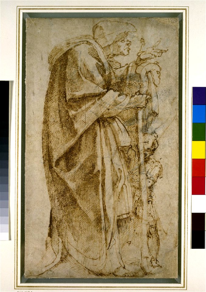 Michelangelo - An old Woman resembling a Witch with a Boy standing beside her, WA1846.70