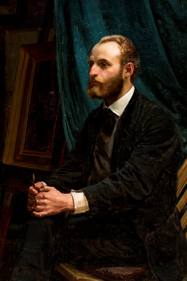 Michael Ancher, Viggo Johansen i sit atelier, 1875, 298, Skagens Kunstmuseer