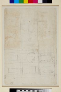Michelangelo - Recto Elevation and Plans for a Double Medici Tomb, WA1846.54