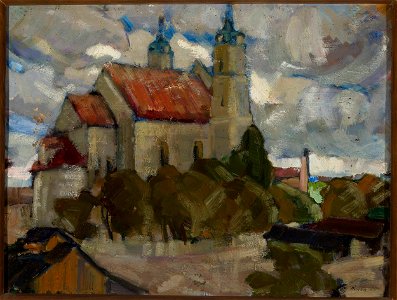 Michał Rouba - Church among trees - MPW 3054 MNW - National Museum in Warsaw