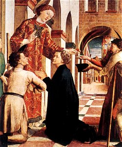 Michael Pacher - St Lawrence Distributing the Alms - WGA16808