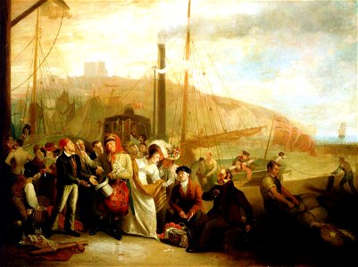 Michael William Sharp (1777-1840) (attributed to) - Landing at Dover from the Steam Packet - BHC1791 - Royal Museums Greenwich