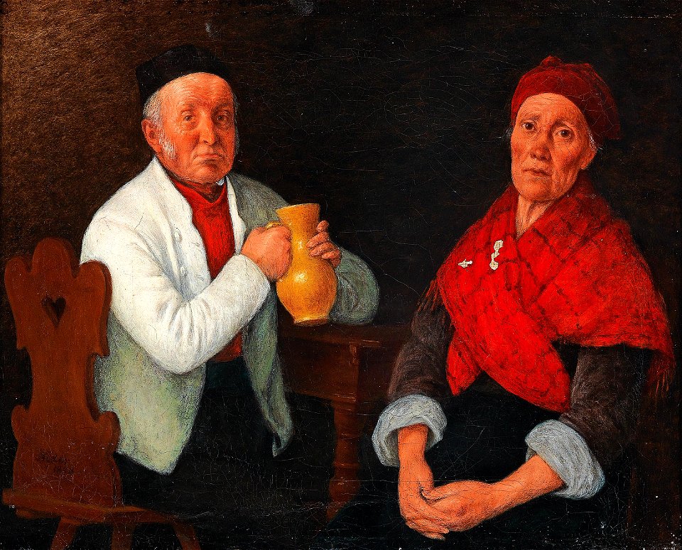 Michael Neder Sitzendes Paar 1858