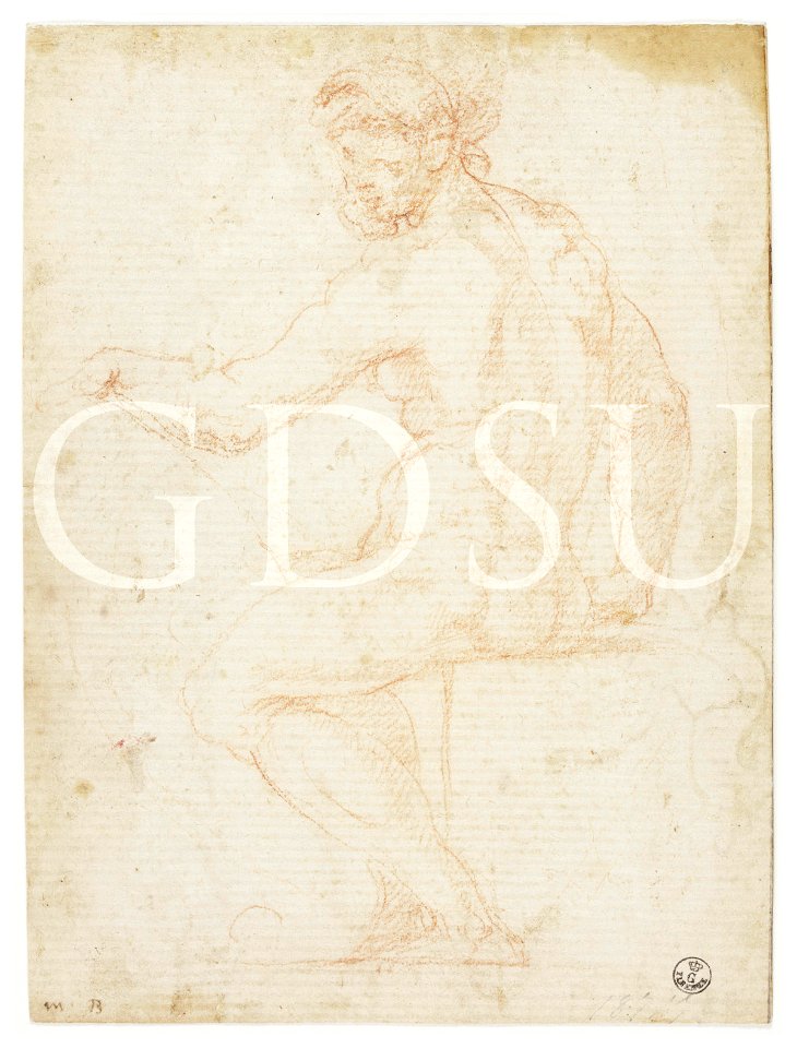 Michelangelo - inv. 18717 F, Figura femminile seduta - maniera