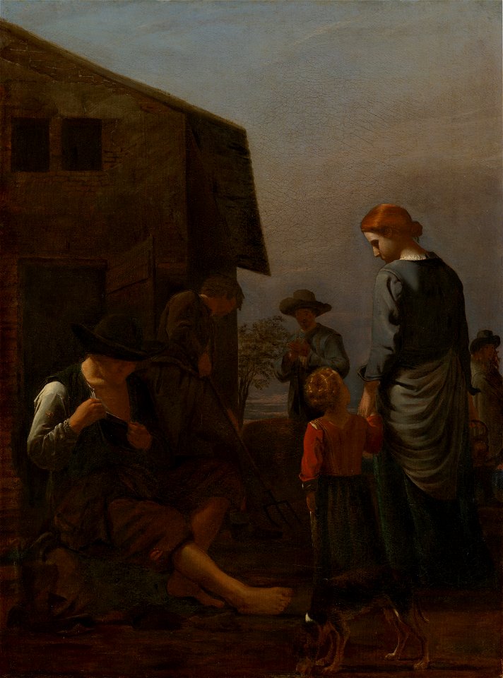 Michael Sweerts - Peasant Family, with a Man Removing Fleas from Himself - 886 - Mauritshuis