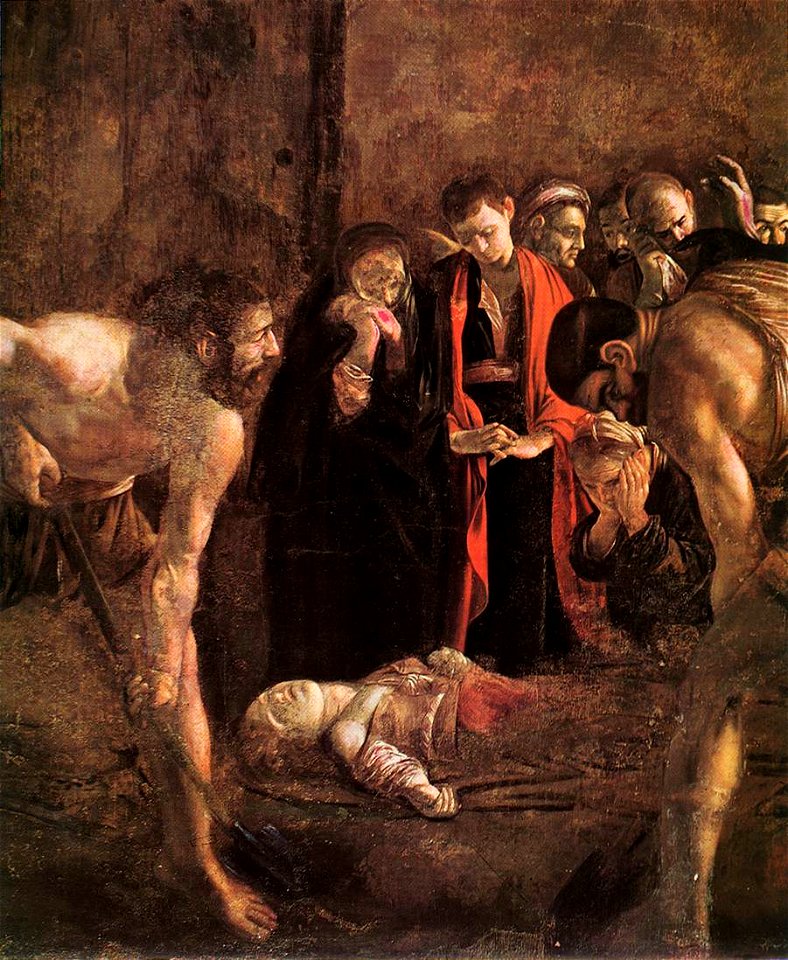 Michelangelo Merisi da Caravaggio - Burial of St Lucy (detail) - WGA04189