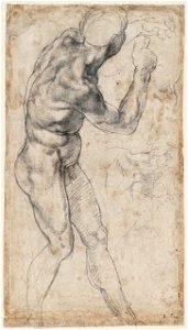 Michelangelo - Standing male nude, turned to the right, A 018 recto
