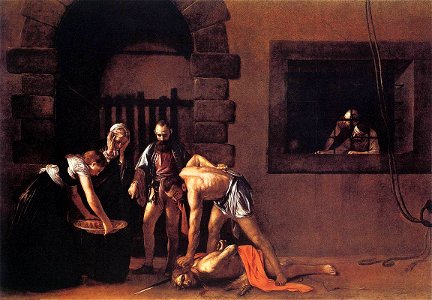 Michelangelo Merisi da Caravaggio - Beheading of Saint John the Baptist - WGA04186. Free illustration for personal and commercial use.