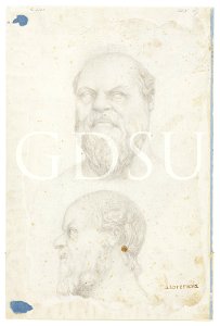 Michelangelo - inv. 167 S v., Due studi da un busto di Socrate - attribuzione tradizionale