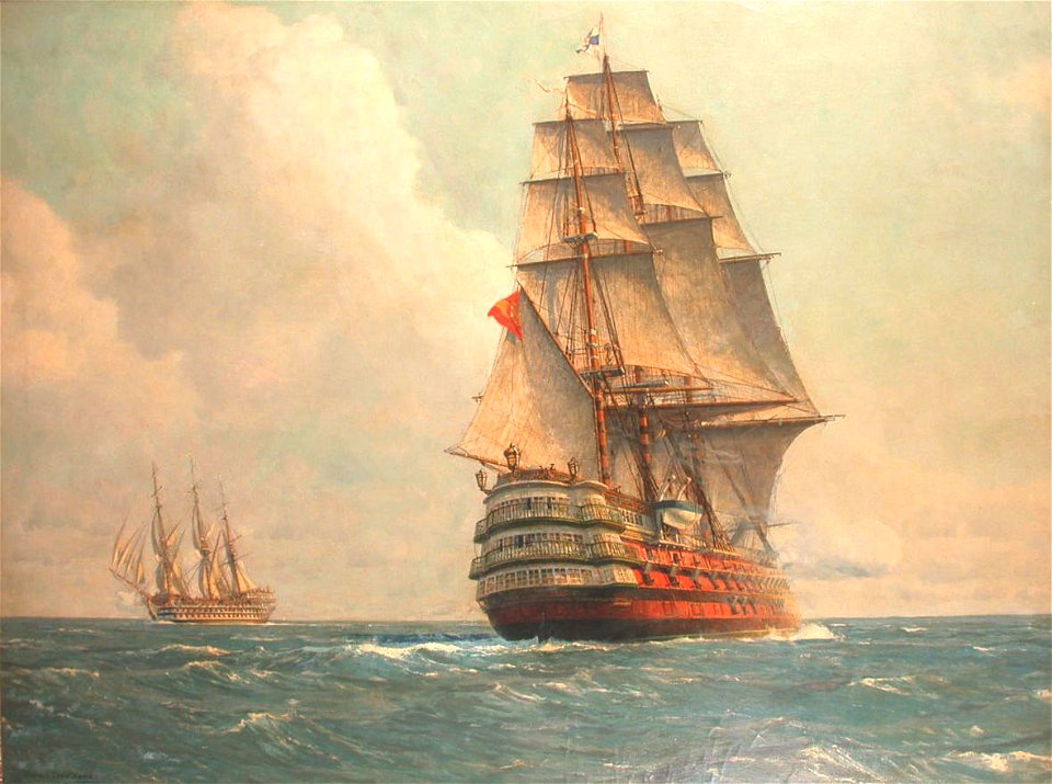 Michael Zeno Diemer - Men o' War passing on the open sea