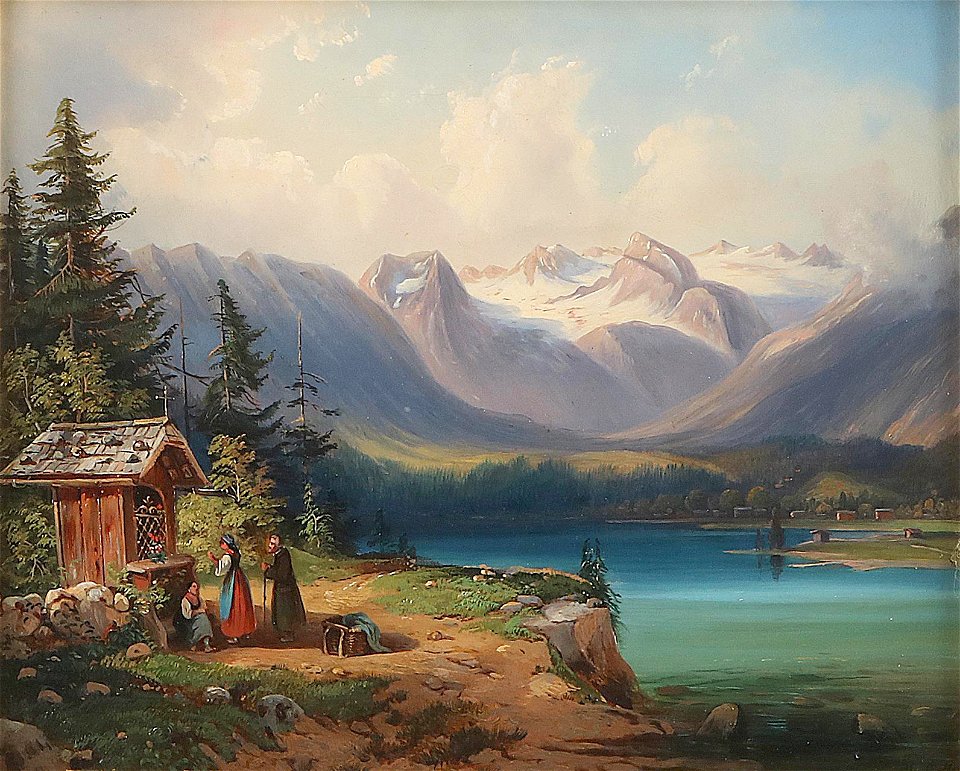 Michael Haller Alpenlandschaft mit Blick auf den Dachstein