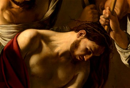 Michelangelo Merisi, called Caravaggio - The Crowning with Thorns - Google Art Project crop1